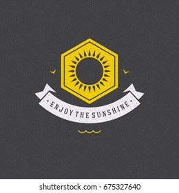 Summer holidays poster design on textured background vector illustration. Typography label or badge retro style for greeting card or advertising design.
