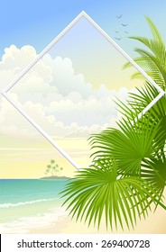 Summer holidays poster Template with frame