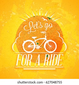 Summer holidays poster. Typography retro style badge. Vector illustration on textured background