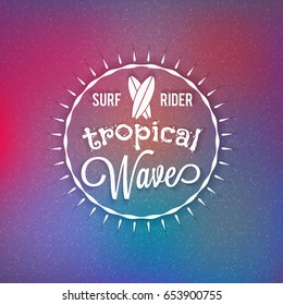 Summer holidays poster. Typography retro style badge. Vector illustration on textured background