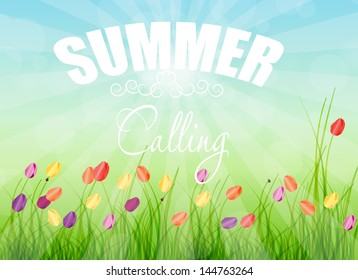 summer holidays poster vector illustration