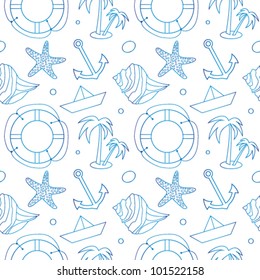 Summer holidays related seamless pattern 1
