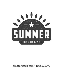 Summer Holidays Retro Badge, Emblem, Logo