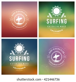 Summer Holidays Retro Typography Labels