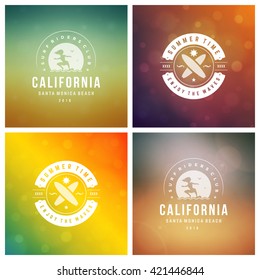 Summer Holidays Retro Typography Labels
