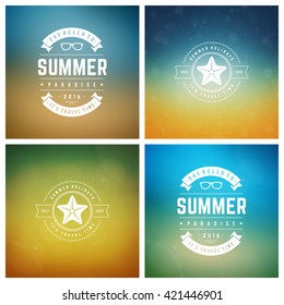 Summer Holidays Retro Typography Labels