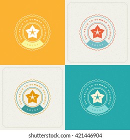 Summer Holidays Retro Typography Labels