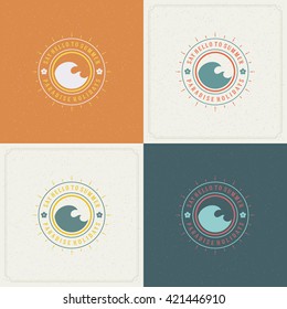 Summer Holidays Retro Typography Labels