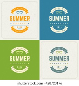 Summer Holidays Retro Typography Labels or Badges Design and Vector Backgrounds for Party Posters Flyers Summer Holidays Retro Typography Labels or Badges Design and Vector Backgrounds for Party Posters Flyers