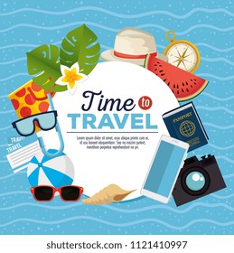 summer holidays set icons