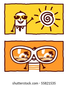 Sommer, Ferien und Sonnenbrillen