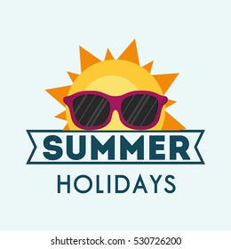 summer holidays sunny sunglasses card vector illustration eps 10
