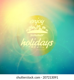 Summer holidays sunset with defocused lights. EPS10
