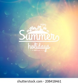 Summer holidays sunset with defocused lights. EPS10