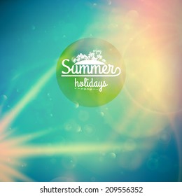 Summer holidays sunset with defocused lights. EPS10