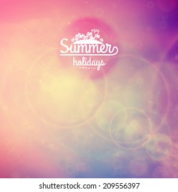 Summer holidays sunset with defocused lights. EPS10