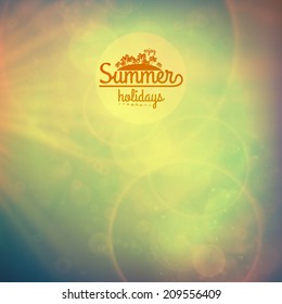 Summer holidays sunset with defocused lights. EPS10
