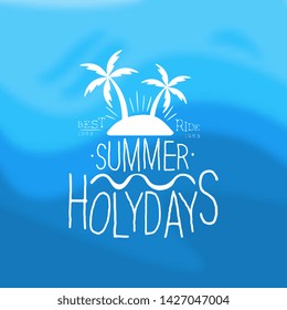 Summer Holidays Template, Design Element Can Be Used for Banner, Label, Badge, Poster, T-shirt Print, Flyer Vector Illustration
