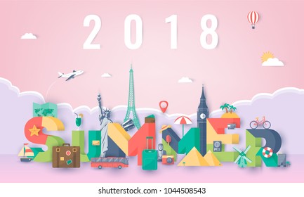 Summer holidays. Travel and Tourism concept. Summer vacation. Vector