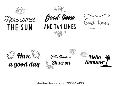 Summer Holidays, travel, vacation. Calligraphy sayings for print. Vector Quotes for typography and Social media post