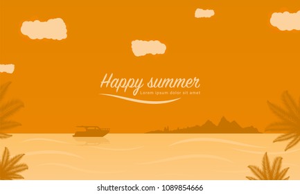 Summer holidays tropical background. Vector