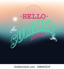 Summer holidays typography, summer design poster