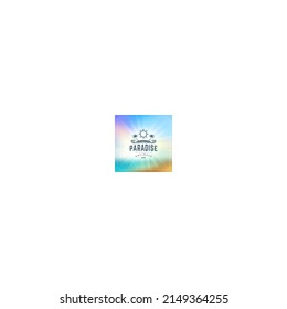 Summer holidays typography label design on grunge textured paper background. Vector illustration good for posters or flyers.
