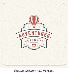 Summer holidays typography label design on grunge textured paper background. Vector illustration good for posters or greeting cards.