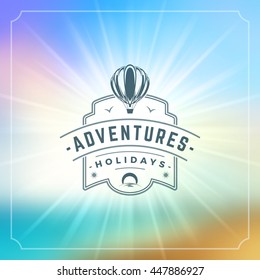 Summer Holidays Typography Label Design on Grunge Textured Paper Background. Vector illustration good for Posters or Flyers.