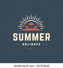 Summer holidays typography poster, greeting card or other design vector background. 