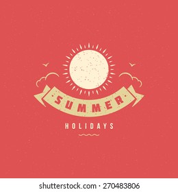 Summer holidays typography for poster, greeting card or other design vector background. 