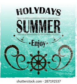 Summer holidays typography for poster, greeting card or other design vector background.