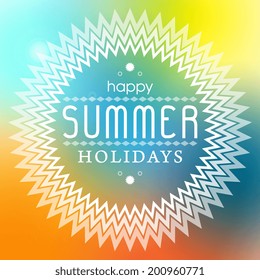 Summer holidays typography poster vector background