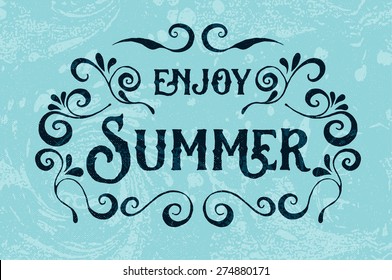 Summer holidays typography for poster. Vector background.