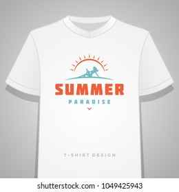 Summer holidays typography slogan t shirt print graphics vector illustration. Badge or label stamp for t-shirt apparel design.