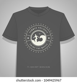 Summer holidays typography slogan t shirt print graphics vector illustration. Badge or label stamp for t-shirt apparel design.