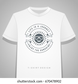 Summer holidays typography tee shirt print graphics vector illustration. Badge or label stamp for t-shirt apparel design.