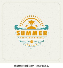 Summer holidays typography for t-shirt, apparel, poster, greeting card or other design vector background. 