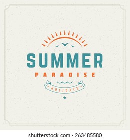 Summer holidays typography for t-shirt, apparel, poster, greeting card or other design vector background. 