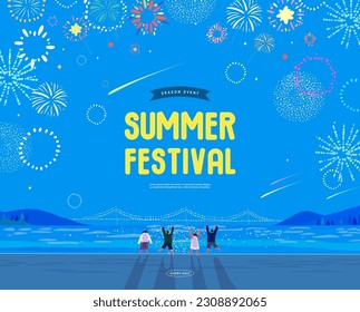 summer holidays vacation Web Banner illustration