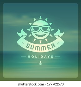 Summer holidays vector background. Summer beach vacation and tropical paradise for your design vector illustration. 