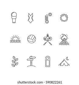 Summer holidays vector icon set vol.3