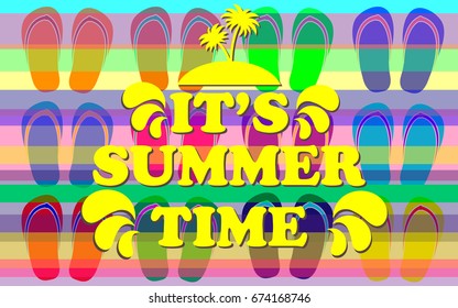 Summer. Summer holidays vector illustration. Colorful banner. 