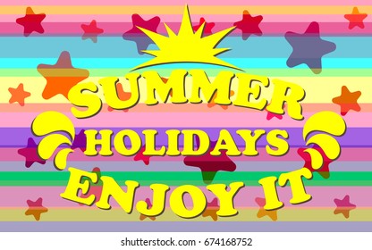 Summer. Summer holidays vector illustration. Colorful banner. 