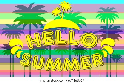 Summer. Summer holidays vector illustration. Colorful banner. 
