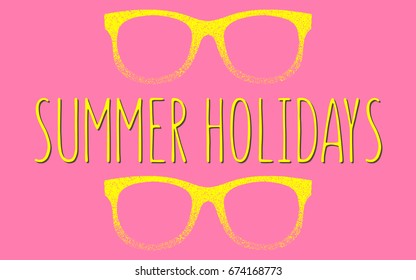 Summer. Summer holidays vector illustration. Colorful banner. 