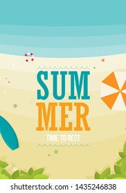 Summer holidays vector illustration,flat design beach