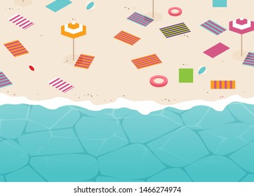 Summer holidays vector illustration,flat design beach