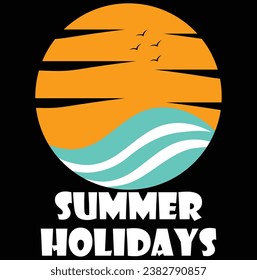 Summer Holidays Vector T Shirt Design