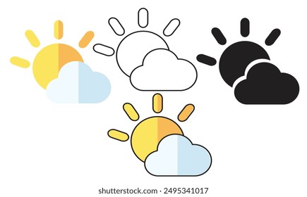  Summer Holidays Weather Icon Set Vector Design. Extreme Weather